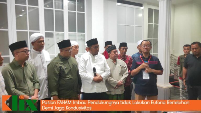 Paslon FAHAM Imbau Pendukungnya tidak Lakukan Euforia Berlebihan Demi Jaga Kondusivitas