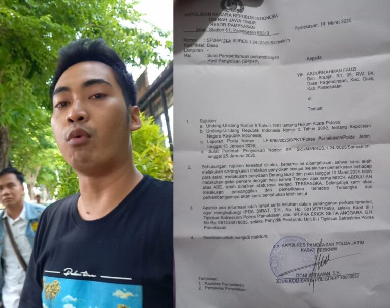 Moch Abdullah Ditetapkan Sebagai Tersangka Intimidasi Terhadap Jurnalis JTV Madura