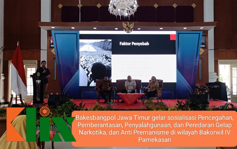Bakesbangpol Provinsi Jawa Timur menggelar sosialisasi Pencegahan, Pemberantasan, Penyalahgunaan, dan Peredaran Gelap Narkotika serta Prekursor Narkotika dan Anti Premanisme di gedung eks Karesidenan Madura, Kamis (10/7/2025).